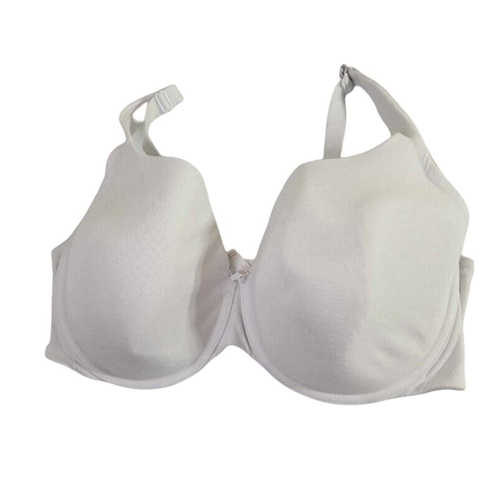 Cacique White Lightly Lined Full Coverage Adjustable Straps Underwire Bra SZ 44F